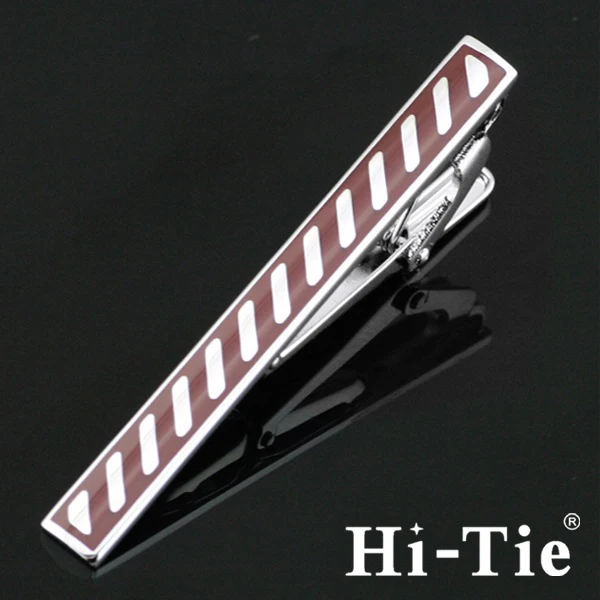 Hi-Tie TZ 0030 Collar Tie Pin , Tie Bar Antique , Red Cufflinks