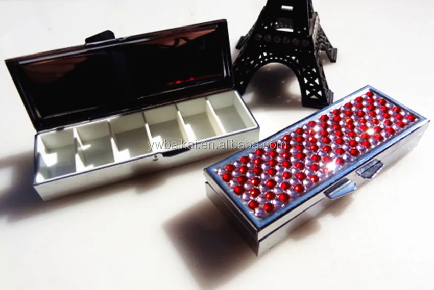 Portable Bling Pill Box Medicine Dispenser Storage Bottle Waterproof Pill Case Container Pill Holder With Keychain Outdoor Using