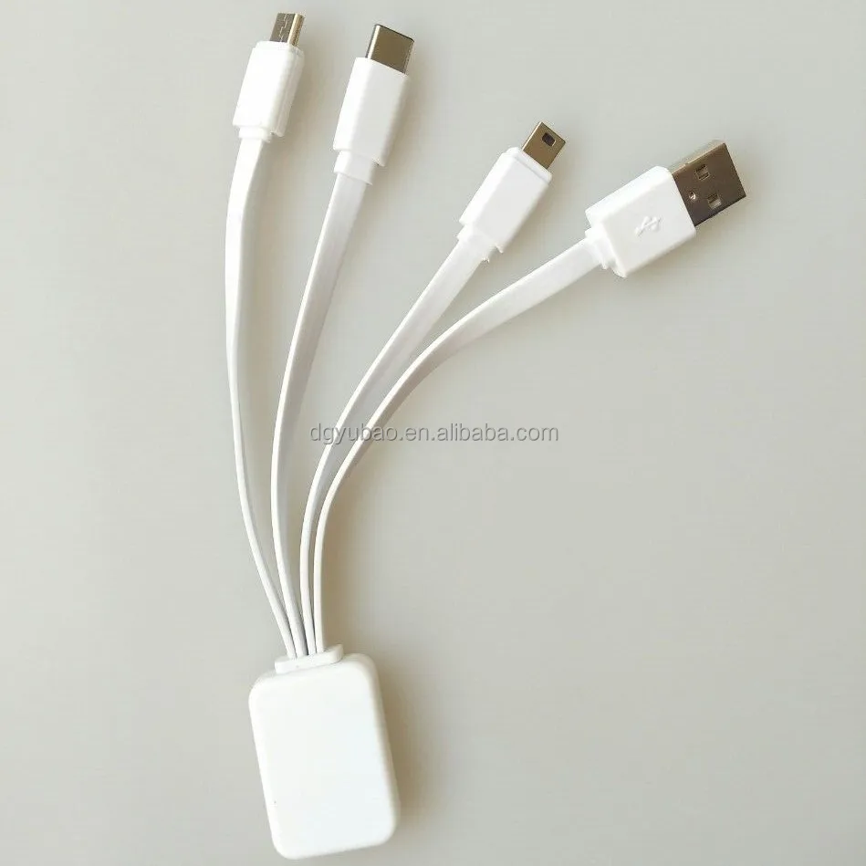 Оптовая продажа, зарядное устройство 0,1 м с несколькими Usb-портами 4 в 1, кабель для зарядки и передачи данных Usb Type-C