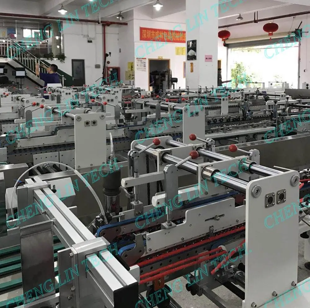 
PET PVC folding box machine die cut or soft creased line box gluing 