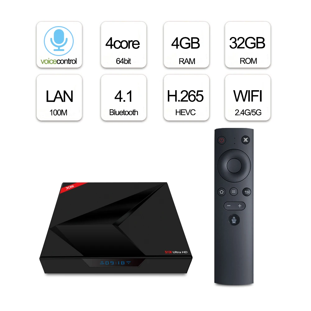 Factory competitive price X88 Android TV Box 4GB 32GB 5g wifi Rockchip RK3328 with Voice Control function