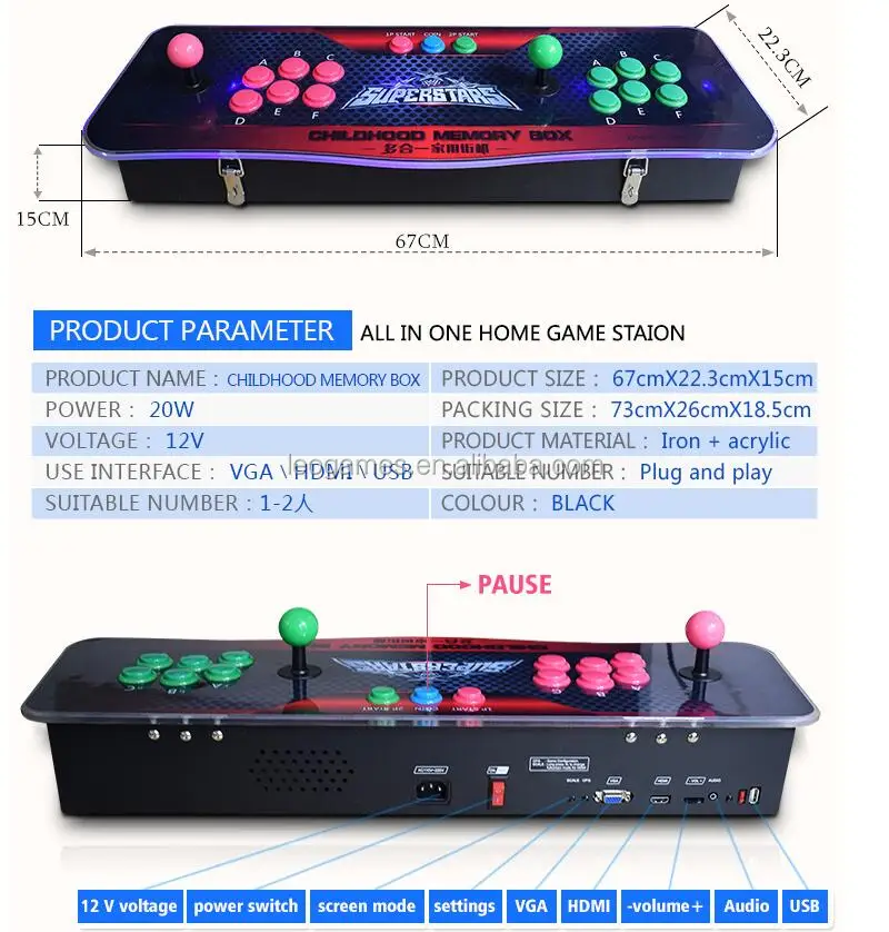 arcade pandora box game console popular for Singapore and USA