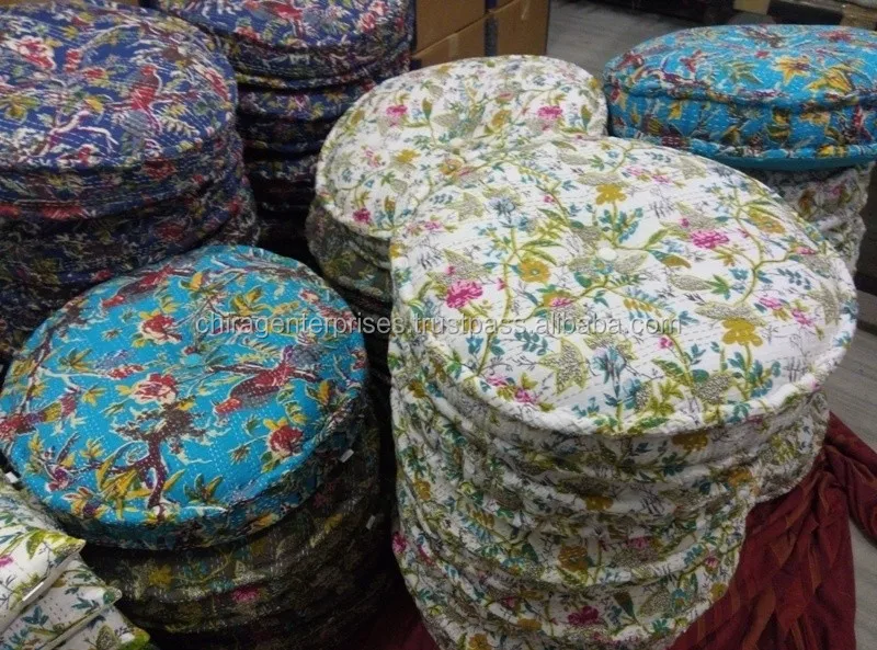 Indian Wholesale Customized Bohemian Patchwork round Home Decorative Cushion & Pillow Cover for Sofa & Floor Use Massage Feature