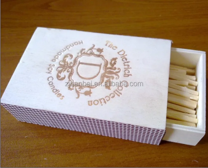 2024 Natural color solid wooden match box,small wood matchstick boxes with phosphorus line