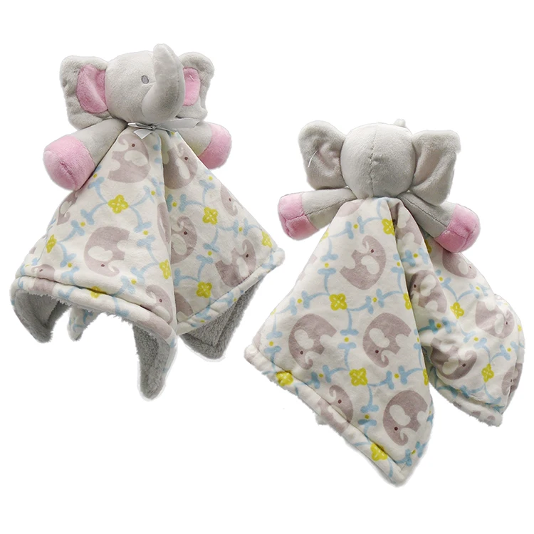 Plush Pink Elephant Doudou Kids Non-stimulating Soft Doudou Comforter Doudouwith Cute Elephant Head