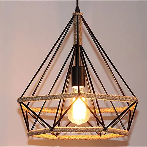 Industrial Ancient jute rope dinning suspended pendant lights lighting