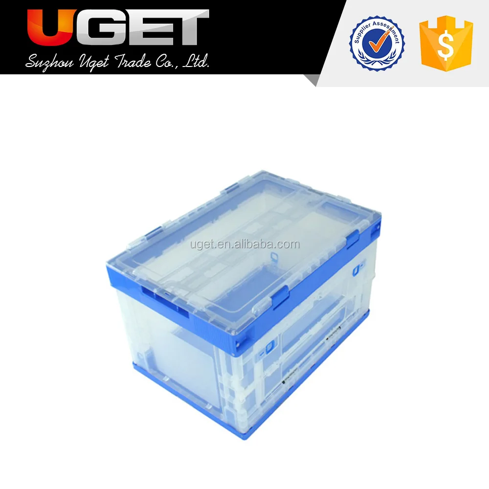 
Factory Directly Sales side door lid foldable collapsible plastic crate 
