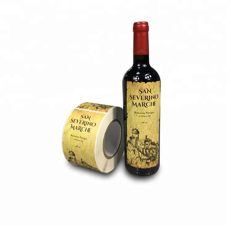 Hot sale Professional factory designed wine bottle packaging rolled label sticker  wine bottle sticker label in roll