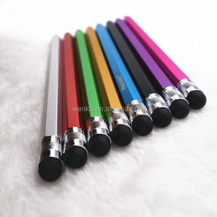 Aluminum Body Silicone Nib Touch Pen Conductive Rubber Tip Stylus Pen for Touch Screens for Ipad