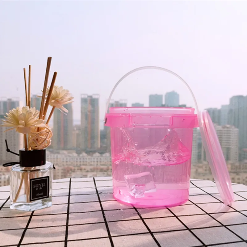 Premium BPA free PP Material Transparent Plastic buckets with Lid for water