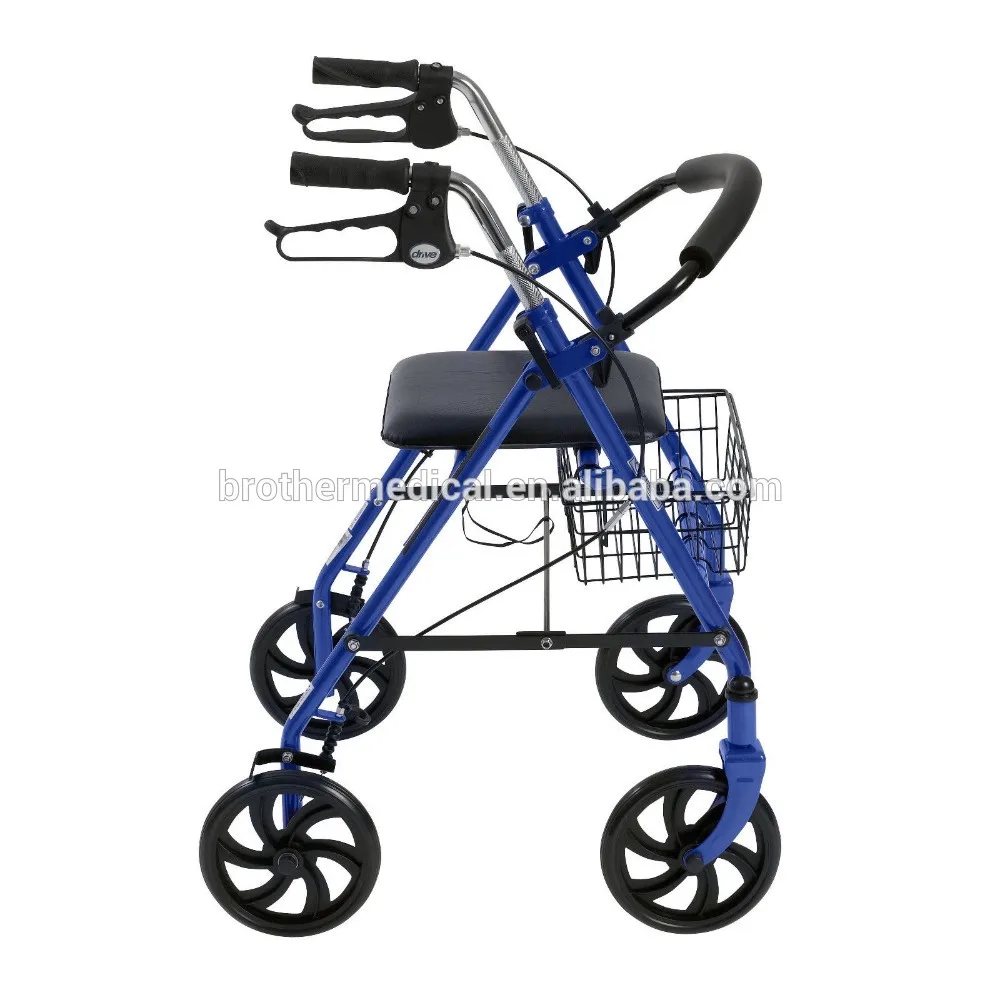 Health Rollator Rolling Medical Walker with Storage and Soft Seat