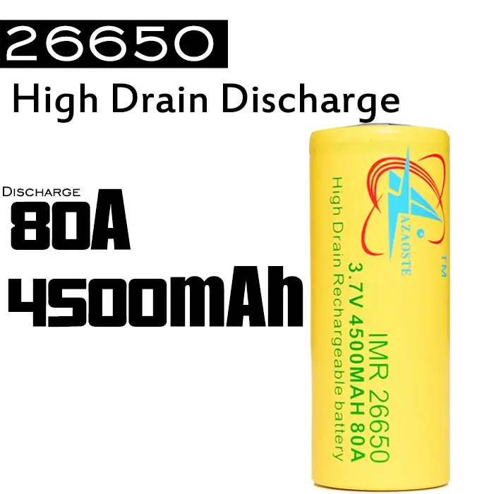 Высокая стоимость эффективным 26650 IMR 80a батарея 3.7 В 4500 мАч литий-ионный аккумулятор
