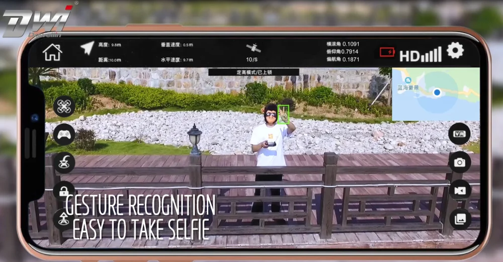 DWI Dowellin Gravity Sensor Control Wifi Drone Camera with Long Flight Time