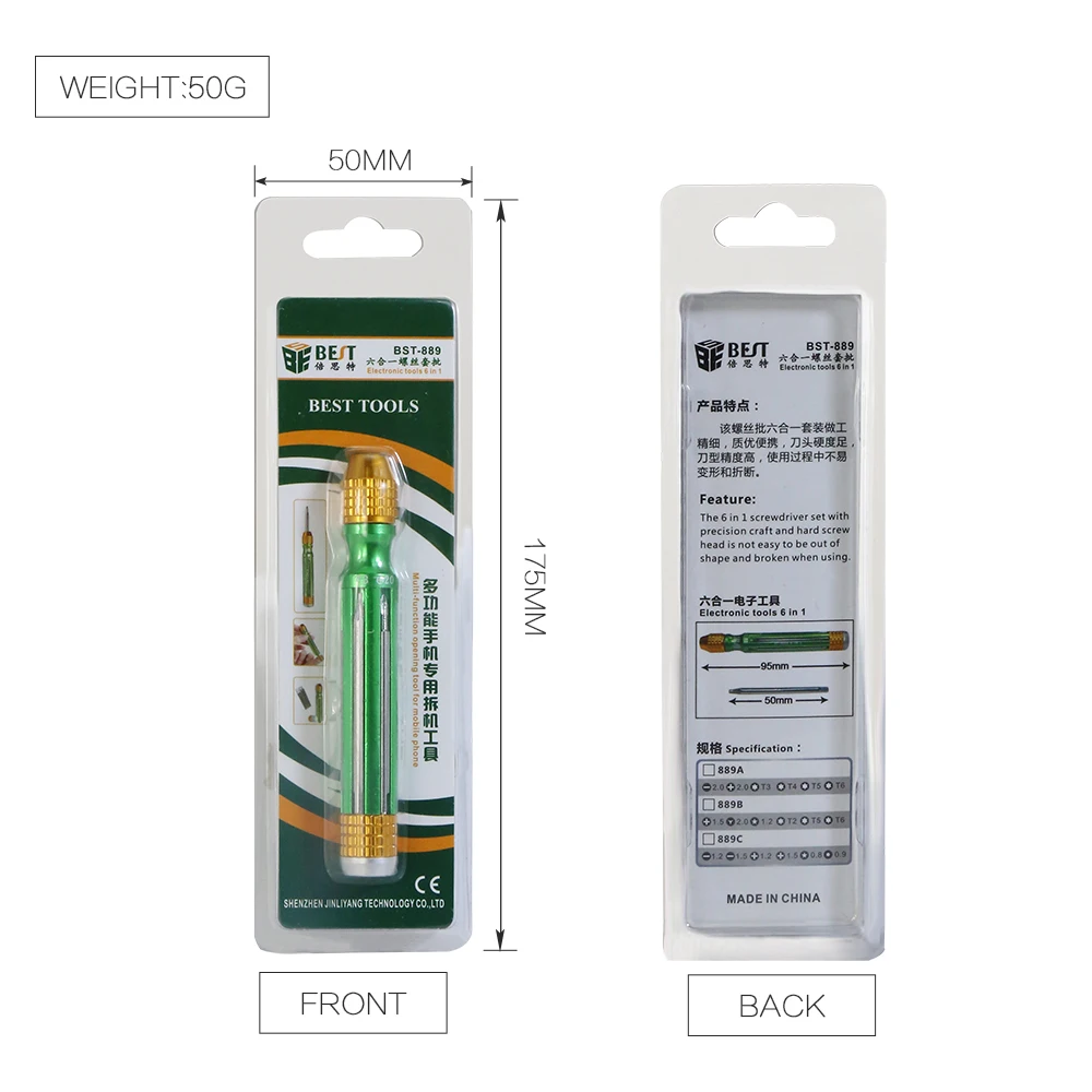 7 in 1 BST-899A High Quality Precision Screwdriver Phone Repair Tool 2.5mm Hex Nut Screw Driver for iPhone 5 6 6s Plus 7 8 X