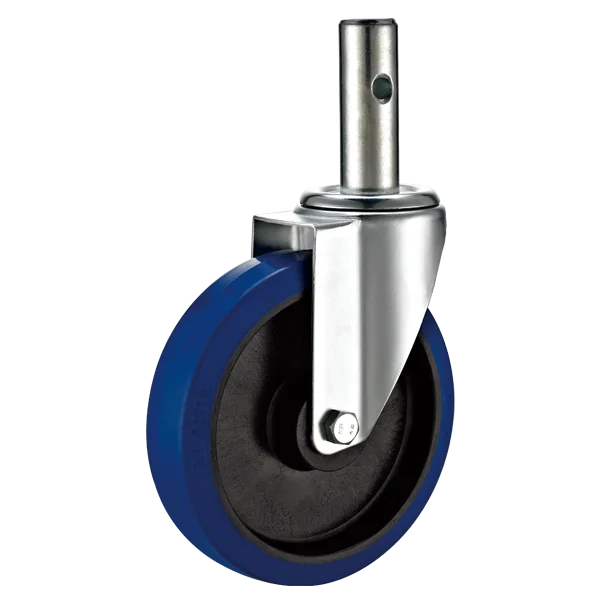 Heavy Duty  industrial lock solid stem swivel elastic rubber caster  wheel