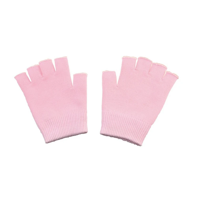 
heals dry skin and cracked hand silicone cooling gel lining fingerless touch screen spa moisturizing gloves 