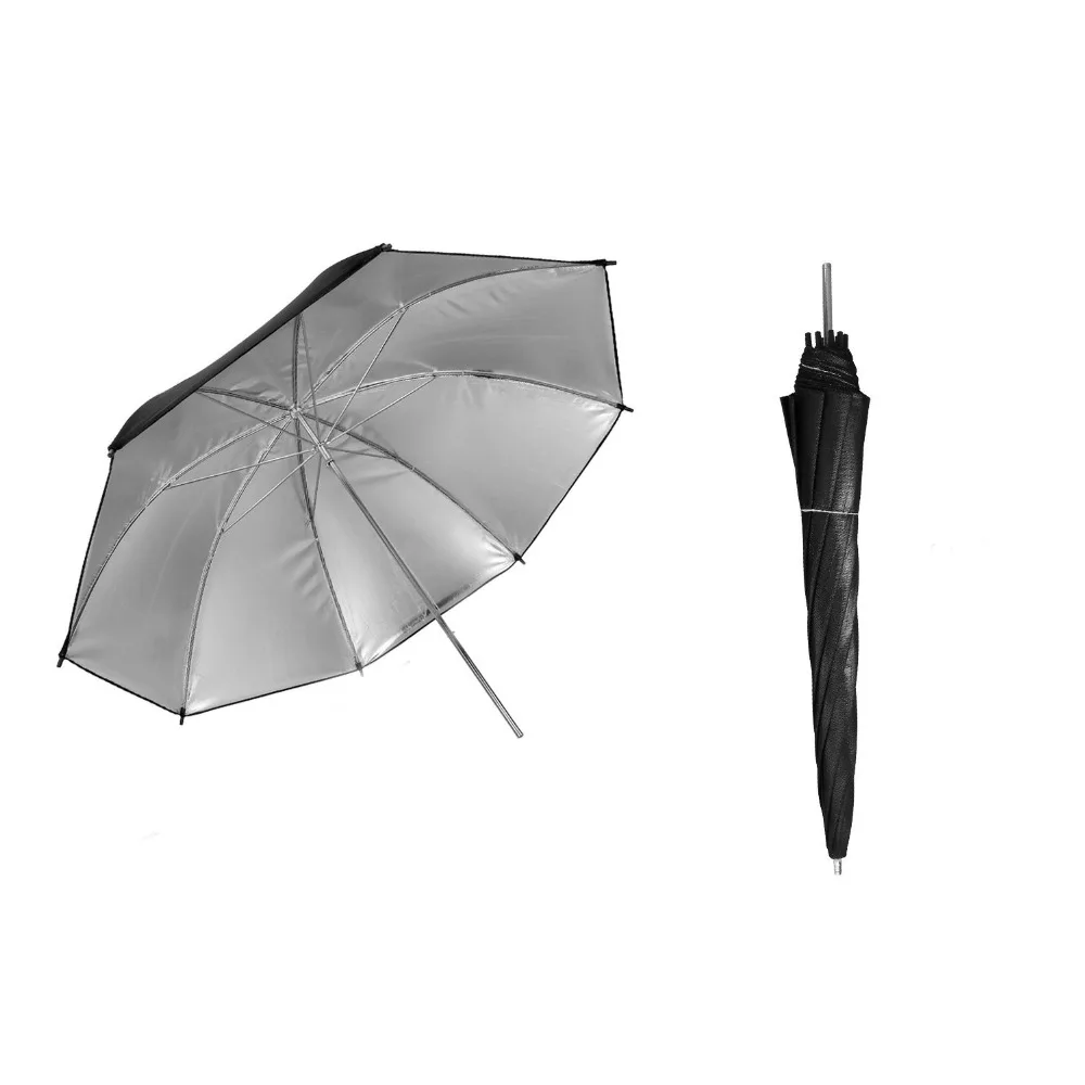 Professional 43 inch Black and Silver Reflector Umbrella for Photo & Video Shooting Studio Flash Light