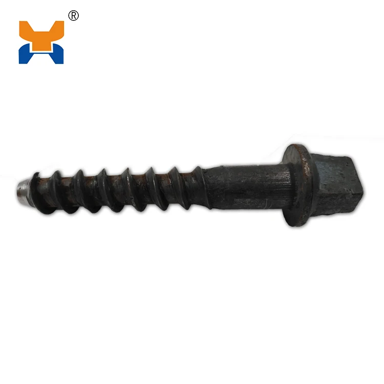 China Yixin Manufacture Supply Mild Steel Railway Screw Spikes For Railroad