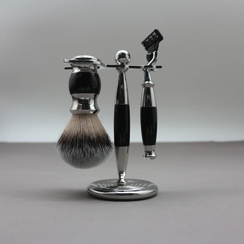 Wholesale Double Edge Safety Straight Razor Soap Bowl Mustache Shaving Beard Brush Stand Beard Grooming Set and Trimming Kit