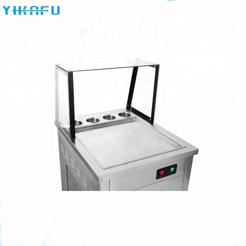 Factory price dust cover instant frying ice pan machine