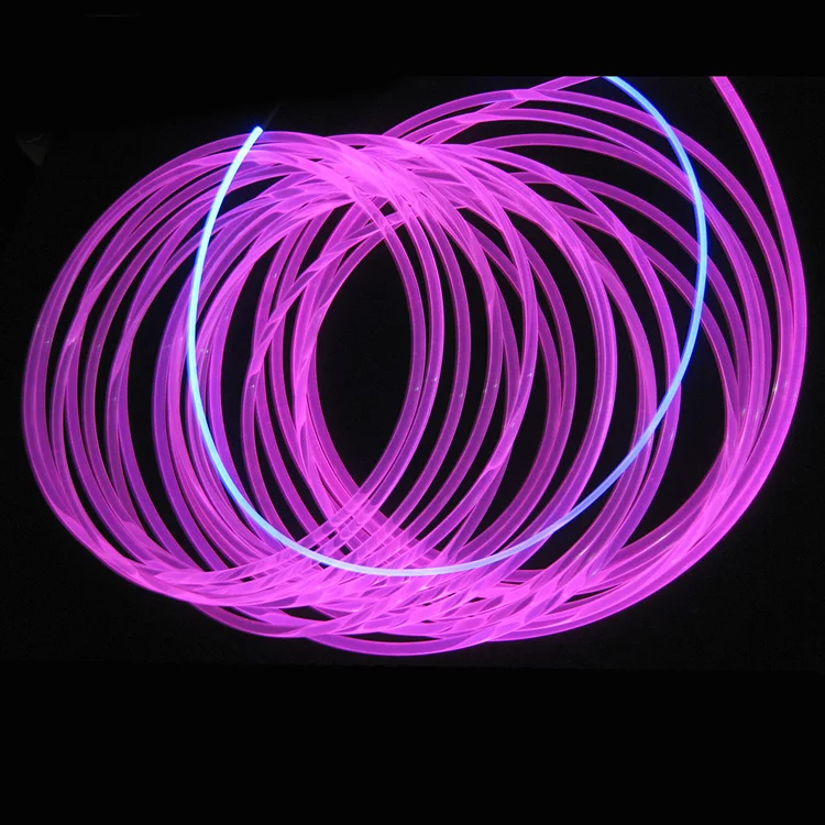 3mm polymer side glow fiber optic light cable for toys or home decoration