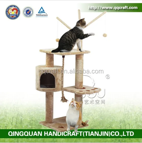 QQPET indoor pet furniture cat trees hot indoor sisal cat house cat furniture