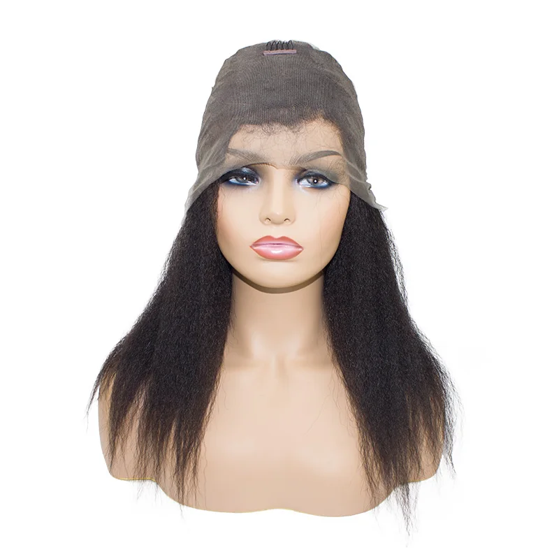 
Black women classic style Moreinhair 100% virgin human kinky straight full lace human hair wig by dropshipping factory price 