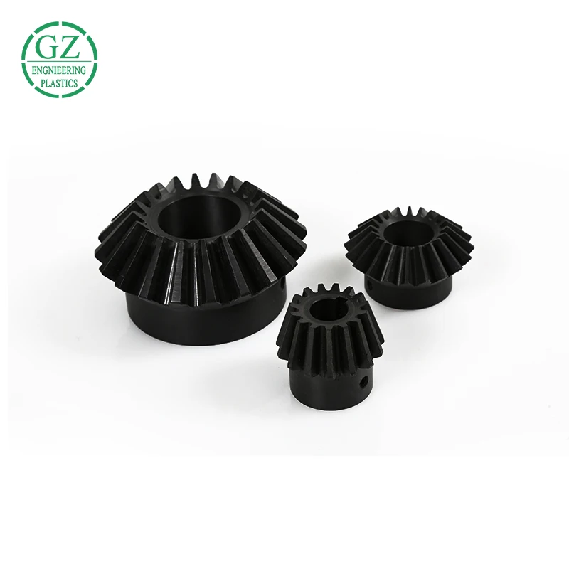 High precision low friction self lubrication bevel gears plastic mould injection POM C delrin helical bevel gear