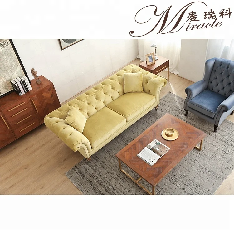 Italian luxury home furniture design solid wood frame velvet upholstery 1 2 3 sofa set