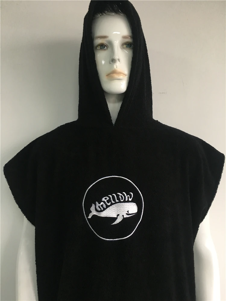 Quick dry cotton changing robe adult custom hooded poncho towel adult surfing poncho towel
