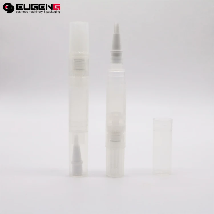 Good quality cosmetic click twist lip gloss pen with brush applicator