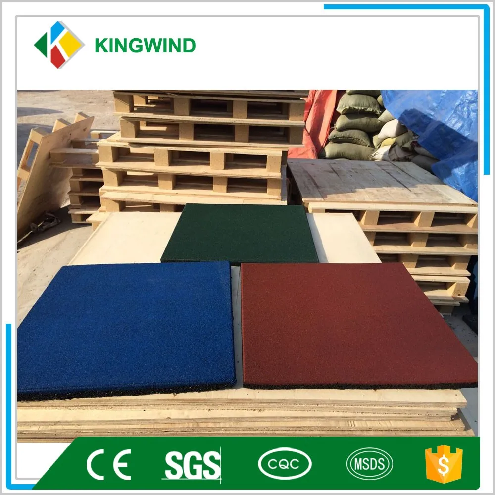 Черный Резиновый С Красочными Гранулы Тренажерный Зал Резиновый Пол Плитка, 15 мм Толщина Резина Зал Напольная Плитка