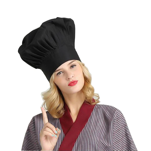 adult size 100% cotton red radish black white adjustable chef hat