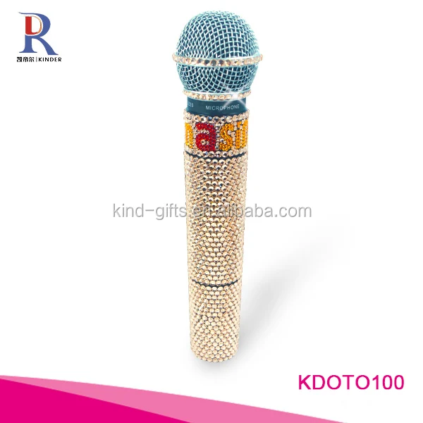 Bling bling jeweled diamond decorative small hidden personalized available for kids wireless microphone