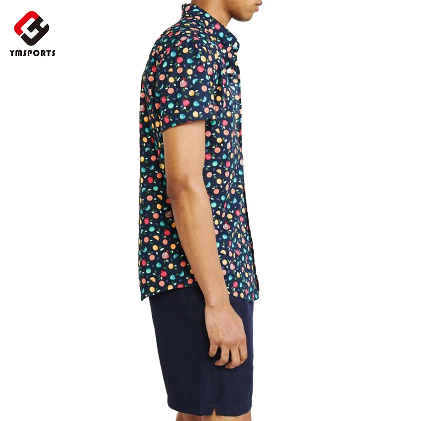 Wholesale Short Sleeves Hawaiian Shirts Custom Printing Mens Shirts