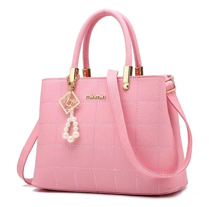 New design fashion simple bags pink woman handbag for ladies