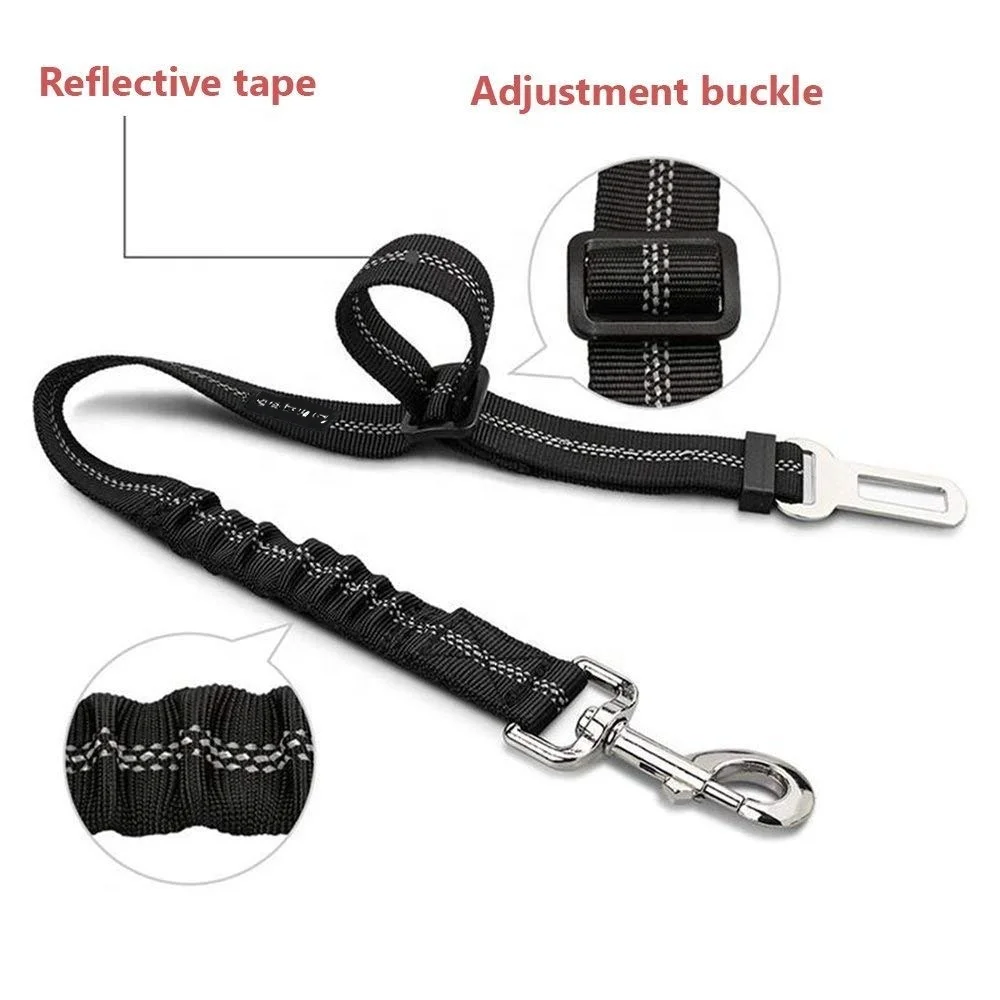 Регулируемый сверхмощный, эластичный и прочный автомобильный ремень безопасности для собак