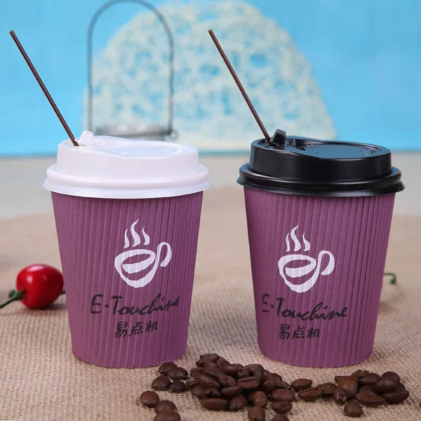 
custom 200ml disposable costa coffee ripple paper cups 
