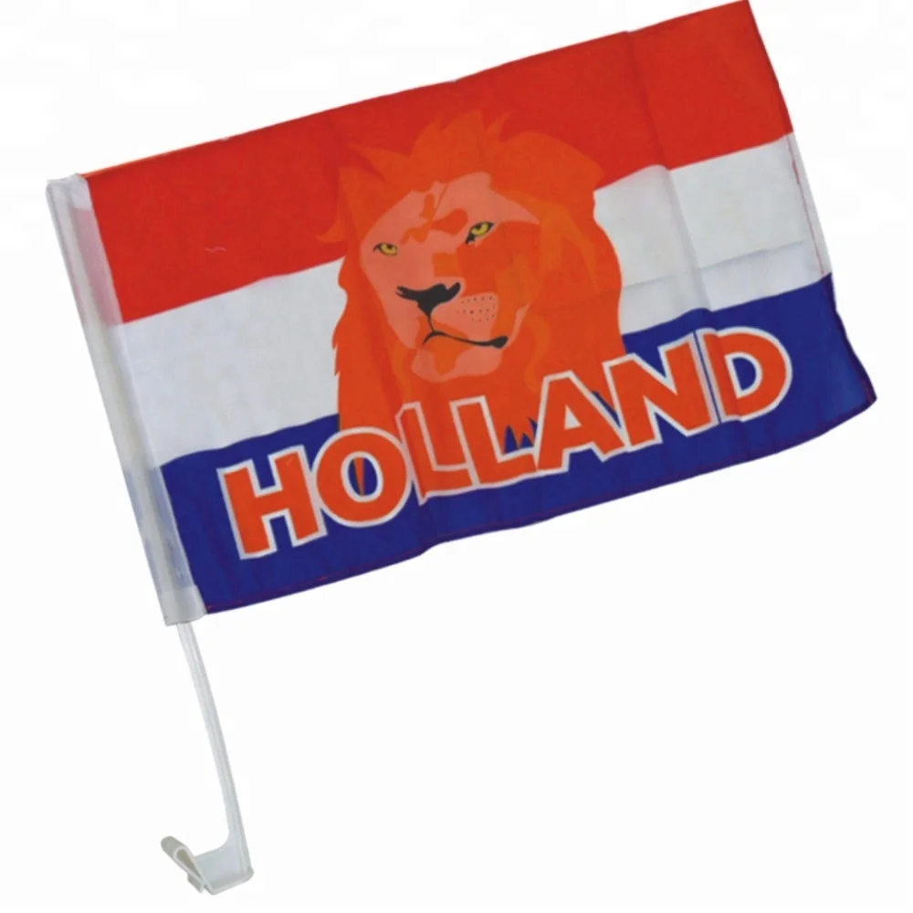 custom Hot sale 100% polyester Holland national car flag