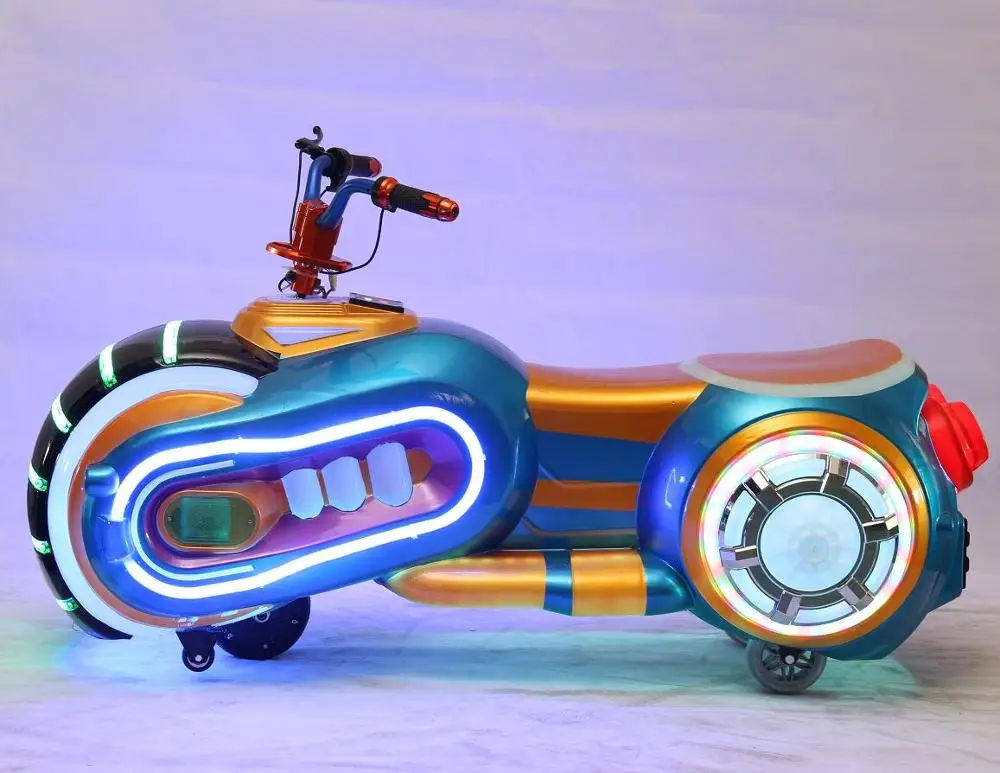 Синий Электронный Детский автоцикл с привлекательными огнями и прекрасными песнями