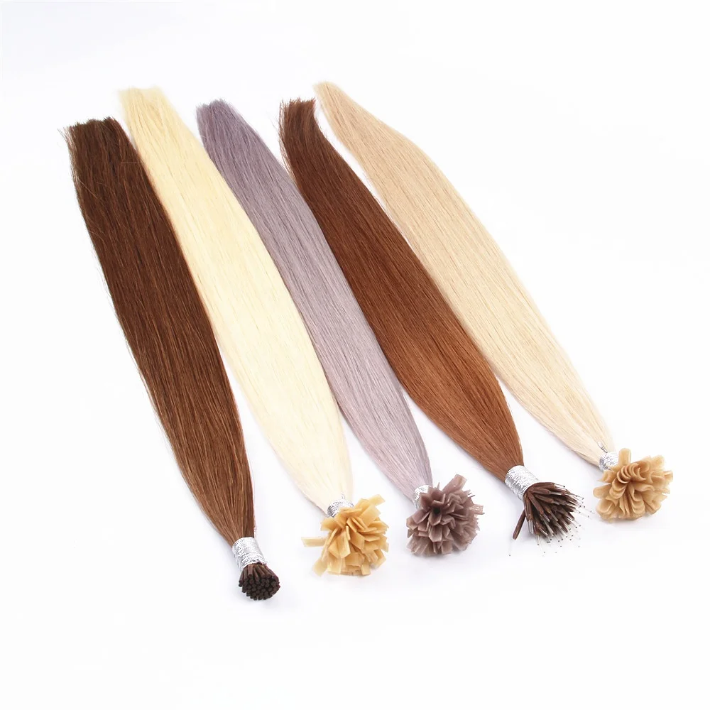 Remy Hair keratin capsule U Tip Machine Made Remy Pre-Bonded Hair Extension U Tip Hair Extension