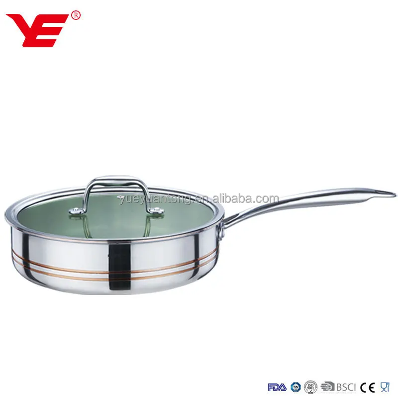 6pcs 5-ply copper stainless steel induction cookware set with casserole saucepan and frypan