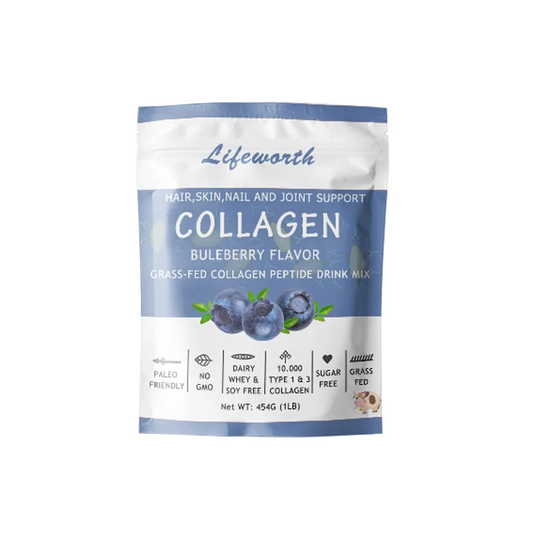 Lifeworth blueberry flavor hydrolyzed bovine collagen peptide powder 3000 dalton