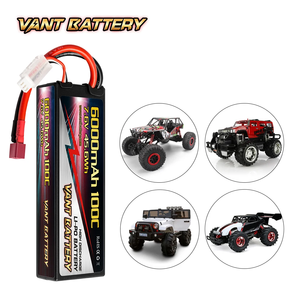 Vant 2S Lipo аккумулятор 7 6 В 6000 мА · ч 100C Графен высоковольтный жесткий чехол с 4 мм разъемом Deans для радиоуправляемых автомобилей грузовиков лодок