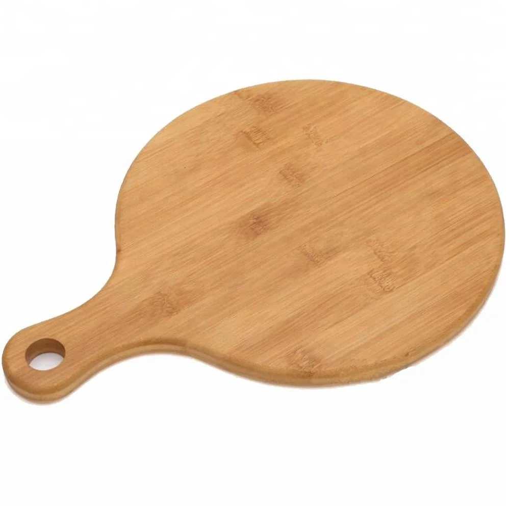 High Quality Round Chopping Board Bamboo Paddle Cutting Board with Handle