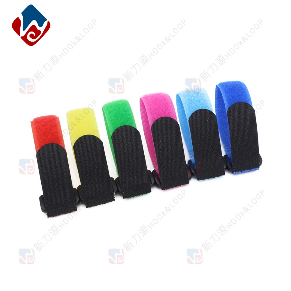 Reusable hook and loop cable straps with plastic fasteners (logo can be customized  if needed)