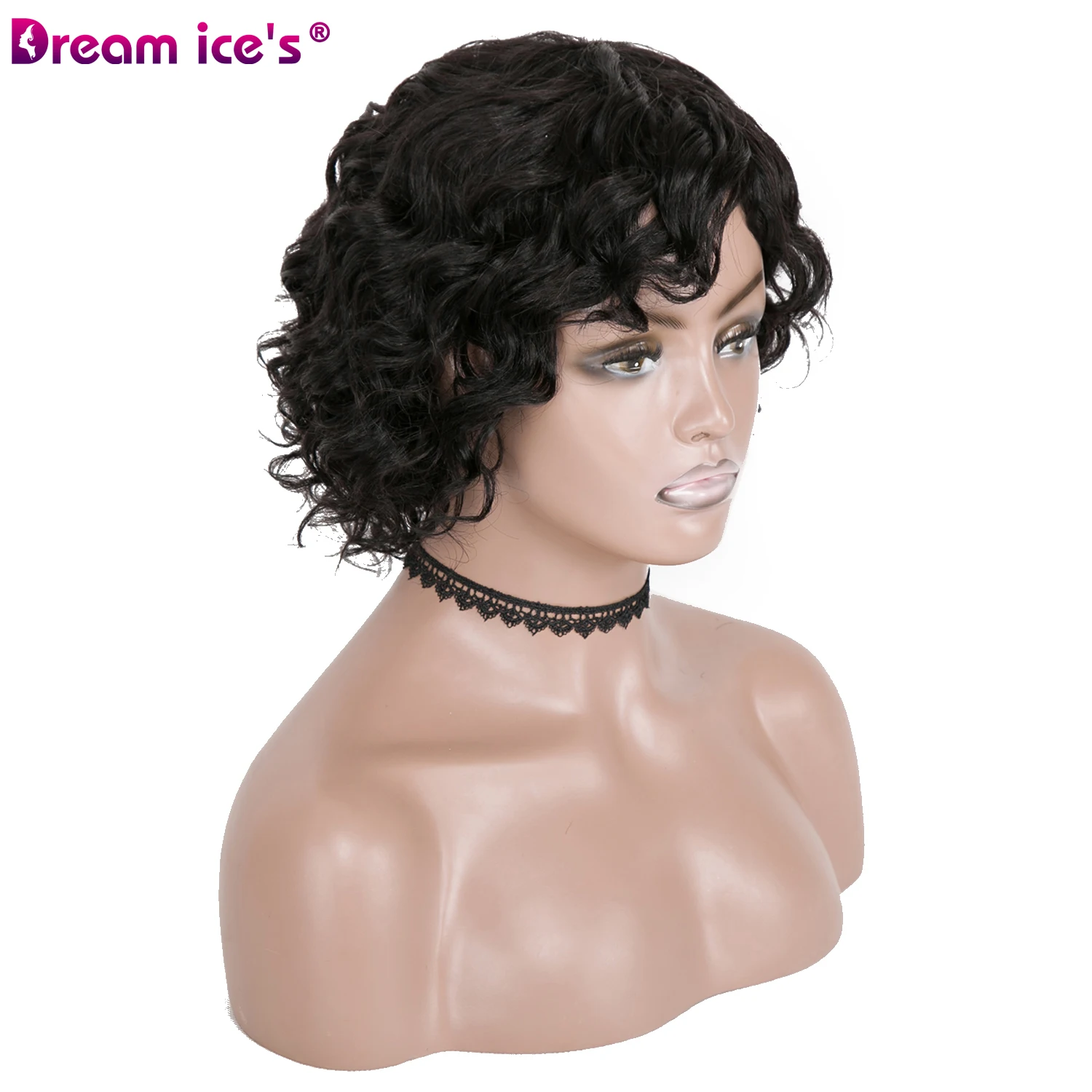  100% бразильские натуральные волосы Dream.Ice Remy Короткие вьющиеся человеческие парик для африканских американских женщин дешевые парики