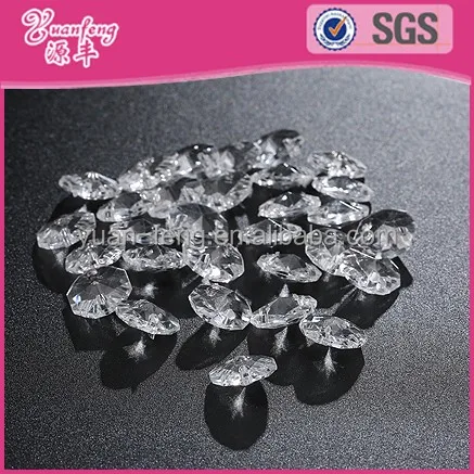 hot wholesale plastic clear transparent octagon acrylic faceted beads for decoration