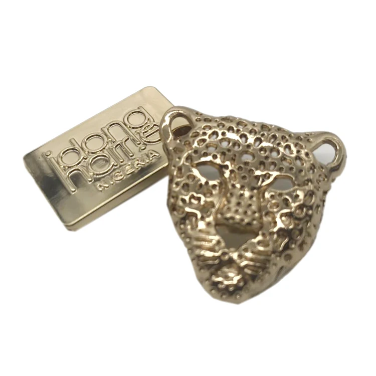 Fashion Custom Embossed Brand Logo Metal Label Garment Metal Plate Logo Accessories Clothing Tag Metal Brand Logo Label