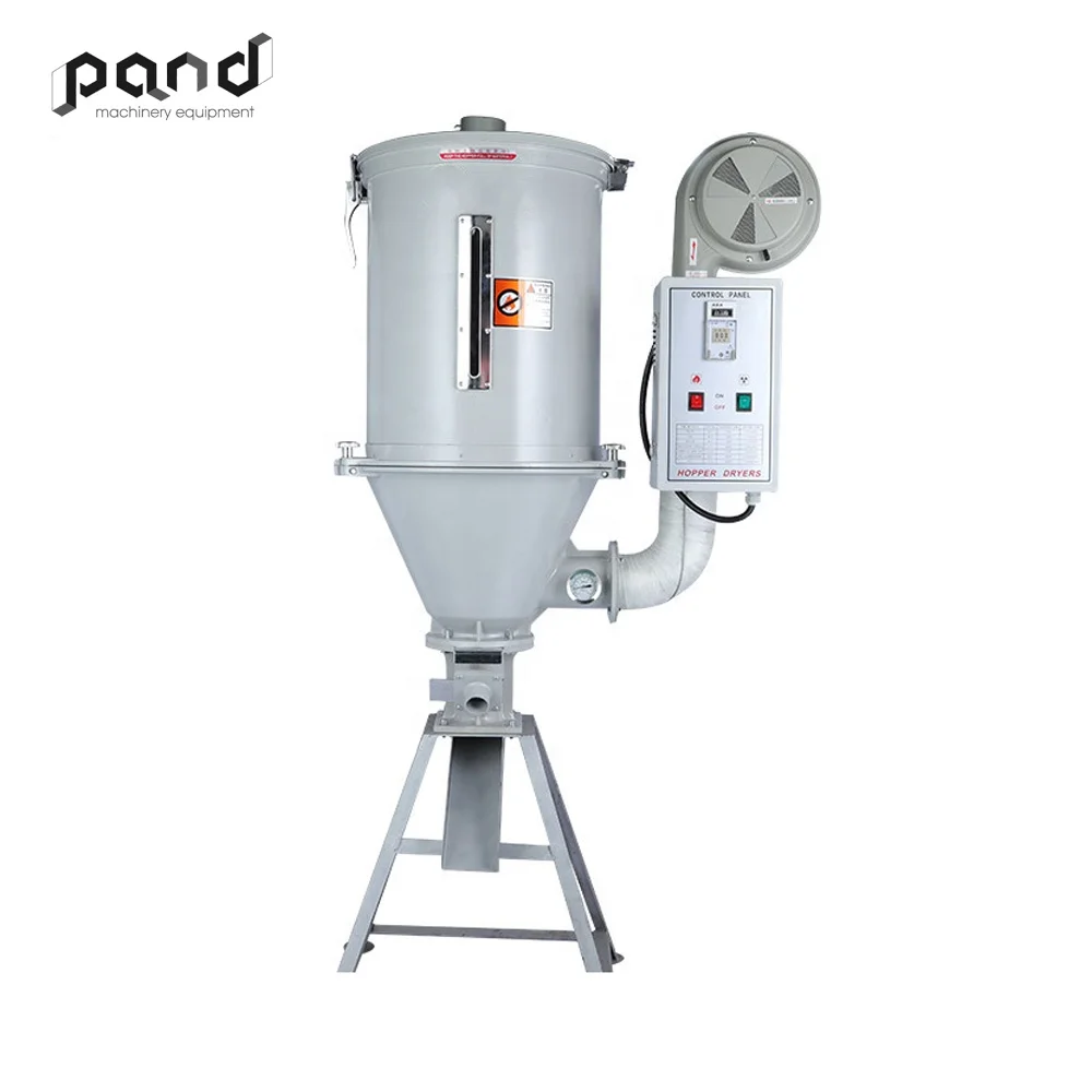 Plastic pellet hopper dryer for injection machine